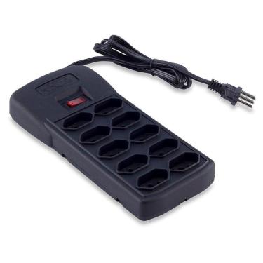 Imagem de Filtro de Linha 10 Tomadas Tripolar Bivolt 120CM Preto - Force Line