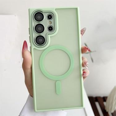 Imagem de HPQWN Para S24 Ultra Matte Translucent Case Full Lens Metal Camera Hard Protective Cover (Para S24 Ultra/Branco)