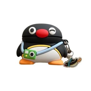 Imagem de Rertnocnf Capa compatível com Airpods Pro/Pro2, linda capa de fone de ouvido com design de pinguim Kawaii, acessórios portáteis de silicone macio, protetor à prova de choque para presentes
