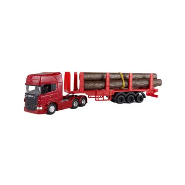 Imagem de Caminhão Scania Madeira 1:64 Welly Vermelho