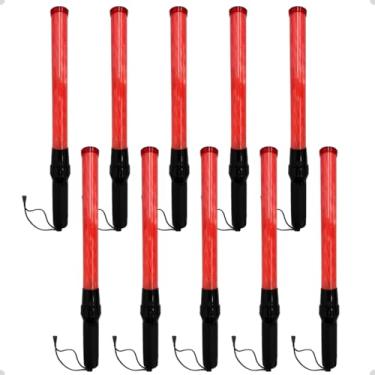 Imagem de Kit 10 Bastão Sinalizador Bateria Recarregável Grande Balizador Estacionamento Eventos