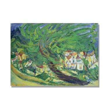 Imagem de NHLDZYH Famosas impressões em tela (árvore caída) por Chaim Soutine, reprodução em tela, imagem de arte de parede para decoração de casa. 80 x 112 cm - 31,4 x 44,1 pol sem moldura