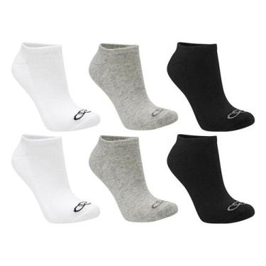 Imagem de Kit Meia Olympikus Cano Baixo C/ 6 Pares Masculina, Branco, Cinza, 39/