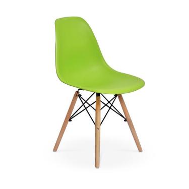 Imagem de Kit Mesa Eiffel 90cm Preta 04 Cadeiras Charles Eames Verde