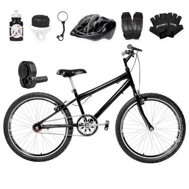 Imagem de Bicicleta Masculina Aro 24 Aero + Kit Premium Cor Preta