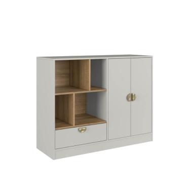 Imagem de Cômoda Infantil Juvenil com 1 Gaveta 2 Portas e Nichos MDP Arenas Dl1060 Lille Art In Móveis