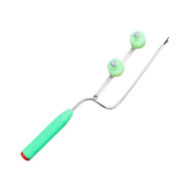 Imagem de Ioensy Ferramenta para plantio de batata-doce, transplantador de mudas, ferramenta portátil de metal com rodas para jardim, fácil de usar, resistente e, Roda Dupla