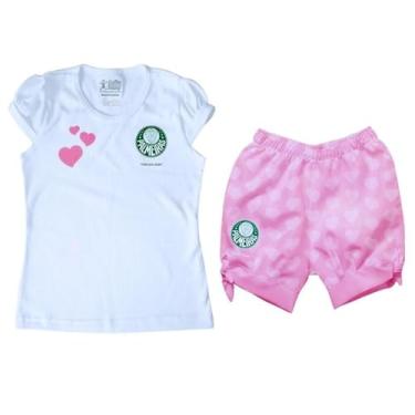 Imagem de Conjunto Infantil Palmeiras Rosa Oficial Torcida Baby
