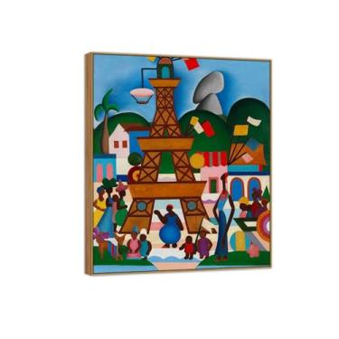Imagem de Tarsila do Amaral Famosas Impressões em Tela-Imagem arte parede lona-Moldura Madeira Pintura decoração quarto Sala de estar(carnaval) 20x25cm