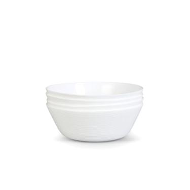 Imagem de LaGlint Conjunto de 4 tigelas de sopa grandes de 1077 g, tigelas brancas de vidro opala de 19 cm para ramen, macarrão, salada, frutas, lava-louças e micro-ondas