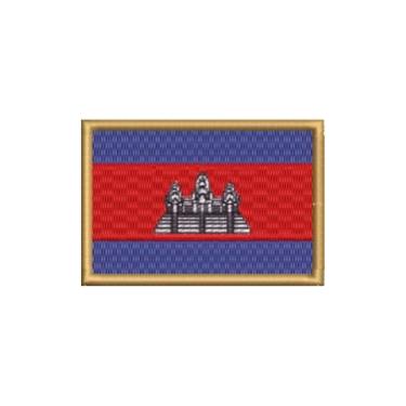 Imagem de BP0205-001 Bandeira Camboja Patch Bordado 7,5×5,0 cm (D- Arquivo Matriz para bordar.)