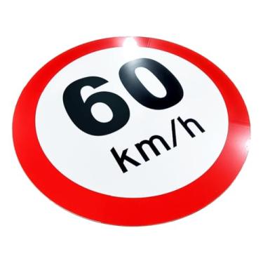 Imagem de Placa de Sinalização, Velocidade, Condomínio, 60km/h, 50cm, em ACM 3mm (alumínio composto)