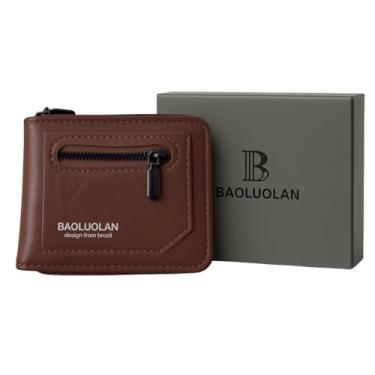 Imagem de Carteira Masculina Estilosa com Porta Moedas Cartões e Bolso Interno com Zíper Ideal para o Dia a Dia Trabalho (Café)