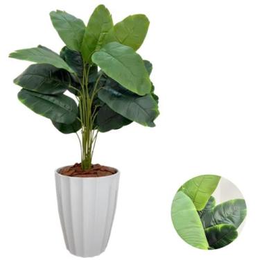 Imagem de Planta Artificial Bananeira Com Vaso Facetado Completo Casa - PlantaIm