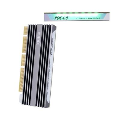 Imagem de XRIKUI Placa De Expansão Ssd Nvme M.2 (Chave M) Para Pcie X4/X8/X16 Com Adaptador Dissipador Calor Alumínio Luz Rgb