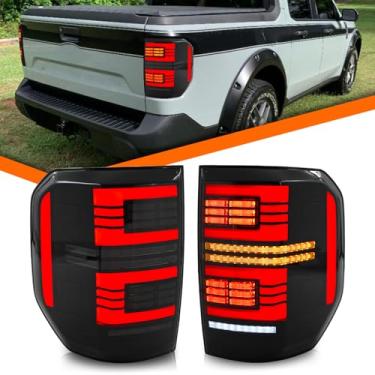 Imagem de COOLDNA Luzes traseiras de LED para Ford Maverick XL XLT 2022 2023 2024 conjunto de luzes traseiras lentes fumadas/seta sequencial/lâmpada traseira do lado do motorista e do passageiro