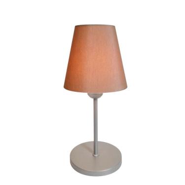 Imagem de Abajur de Mesa Md-2005 Base Aluminio Cinza Cúpula em Tecido Cone Palha - Bivolt