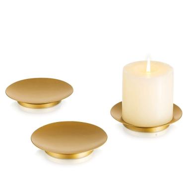 Imagem de Castiçal Inweder Iron Plate Gold para velas Pillar x3