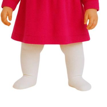 Imagem de Meia Calça Bebê Em Algodão Selene, 0 a 5 meses, Branco