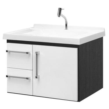 Imagem de Gabinete de Banheiro João Pessoa 60cm - Boatto Móveis , Nero/Branco