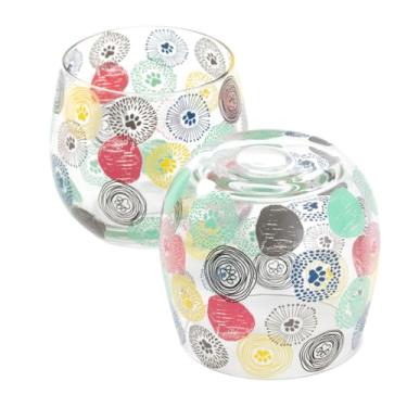 Imagem de GreaterGood Conjunto de 2 taças de vinho sem haste com estampa de gato e pata divertidas, copos de coquetel coloridos (patas decorativas)