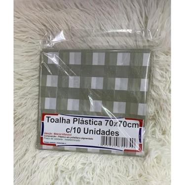 Imagem de Kit 10 Toalha De Mesa Lisa Plástica 70x70cm Para Aniversário Festa Casamento(Xadrez cinza)