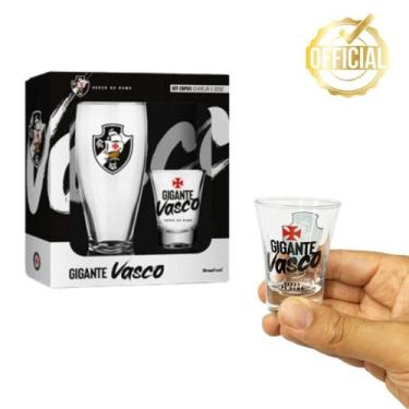 Imagem de Kit 1 Copo Munich Tulipa Cerveja + 1 Copo Shot Dose Pinga - Brasfoot