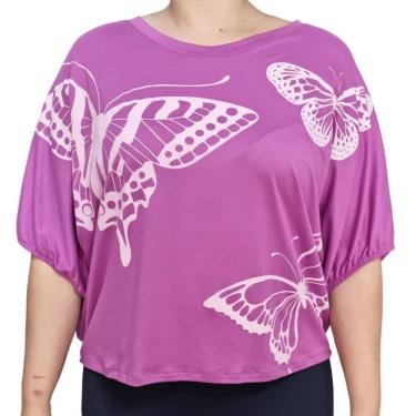 Imagem de Blusa Feminina Soltinha Estampa Borboleta Plus Size