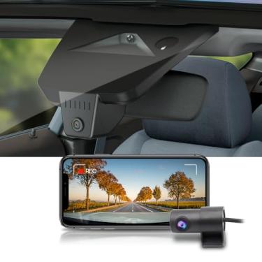 Imagem de Fitcamx Câmera frontal 4K + traseira 1080p para Ford Ranger 2024 2025 (HD2-D4400) XL XLT Lariat Raptor, aparência de fábrica OEM, vídeo HD duplo, Wi-Fi e aplicativo, gravação em loop, sensor G, fácil