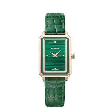 Imagem de Balmain, Lady, Eirini, PVD rosa com inserção verde, feito na Suíça, quartzo, verde, couro, B43949276