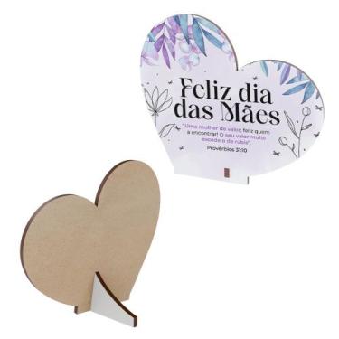 Imagem de 15 Coração MDF Lembrança Carinhosa Dia das Mães - DK Decor, FELIZ DIA 