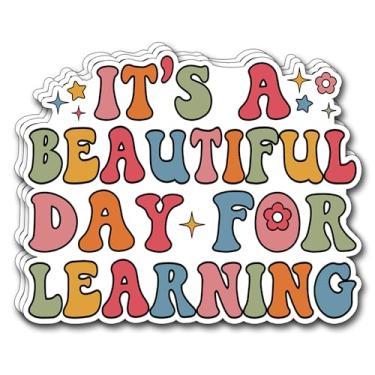 Imagem de (3 peças) Adesivo It's a Beautiful Day for Learning, decalques inspiradores para professores, decorar livros, laptop, celular, garrafas de água, Kindles, adesivos, copo à prova d'água, vinil