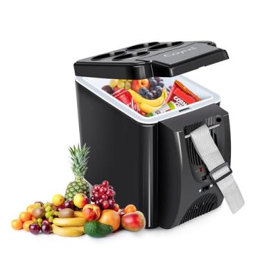 Imagem de CAYNEL Termoelétrico pessoal de 12 V, 6 litros, capacidade de 6 litros, aquecedor elétrico portátil com 12 V CC, geladeira pequena para uso em carros, trailers e acampamentos