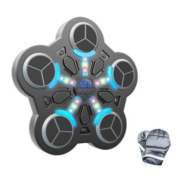 Imagem de MotiveTech Máquina de Boxe Inteligente, Alvo de Parede de Boxe com Música Eletrônica, Velocidade Ajustável com Almofada de Socos Leve para Treino em Casa, Academ, 5 Alvo