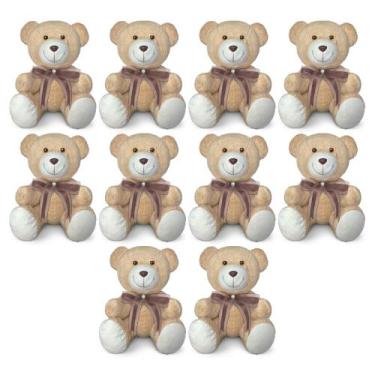 Imagem de Kit 10 Ursinhos De Pelúcia Articulado Para Decoração Presente 20cm - A
