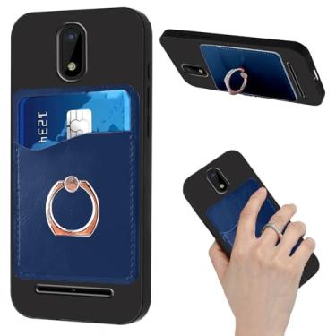 Imagem de Tuxiwei Capa de TPU macio para ANS P550 2025, design minimalista leve ANS Artia Sp555D capa de telefone carteira traseira azul [bolsa com compartimento para cartão] com anel integrado suporte de dedo
