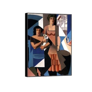 Imagem de BMZFYBS Impressão em tela pintura famosa imagem de parede sem título 7-moldura preta para sala de estar banheiro decoração de casa 70 x 100 cm 27 x 39 pol