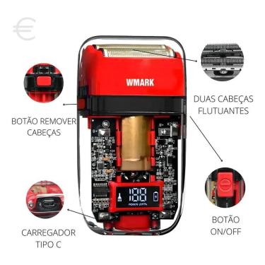 Imagem de Máquina De Fazer A Barba Shaver Elétrico Profissional Wmark