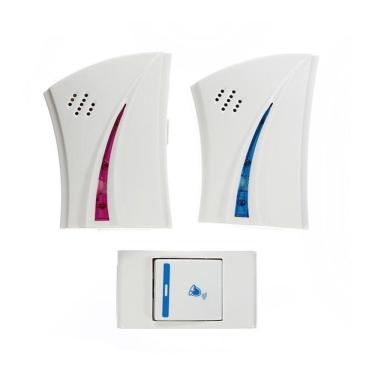 Imagem de Kit Campainha Sem Fio Dupla Com 2 Receptores E Acionador 100 M Com 36 Toques Para Uso Residencial E Comercial