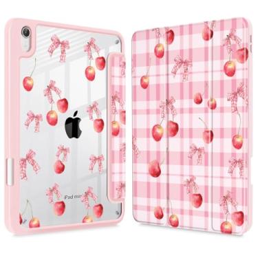 Imagem de Lepeoac Capa fina para iPad mini 7 (A17 Pro, 7ª geração) 2024/iPad mini 6 (6ª geração) 8,3 polegadas, [suporte de lápis embutido] capa traseira transparente + despertar/hibernar automaticamente