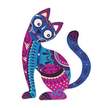 Imagem de Quebra-Cabeça 3D MDF Infantil Colorido – Gato Mágico | Puzzle Decorativo e Brinquedo Educativo para Crianças