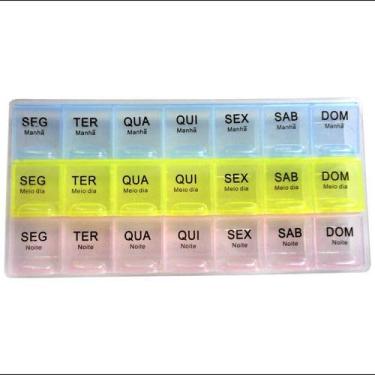 Imagem de Porta Comprimidos Semanal ReméDio Com Diferentes Tamanhos Multicoloridos Organizadores Dia A Dia(21,5 x 9 cm (3 fileiras))