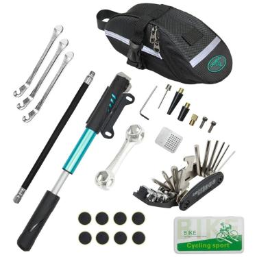 Imagem de Kit de Reparo Emergencial de Bicicleta com Mini Bomba 120 PSI e Bolsa de Transporte, 16...