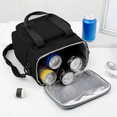 Imagem de Bolsa Térmica Multiuso Marmita Lancheira Preto Fitness Almoço Grande