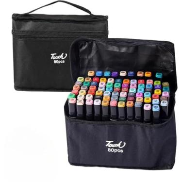 Imagem de Kit Marcadores Canetinha Ponta Dupla Touch Sweet + Estojo | Canetas Coloridas à Base de Álcool | Ponta Fina e Grossa | Ideal para Desenho, Arquitetura, Moda, Mangas e Ilustrações