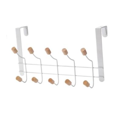 Imagem de Cabide De Porta Pendurar Gancho Roupas Toalha 10 Ganchos(Branco)
