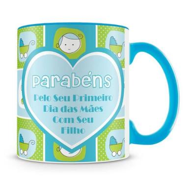 Imagem de Caneca Personalizada Primeiro Dia das Mães com Foto do Filho - Amo Can