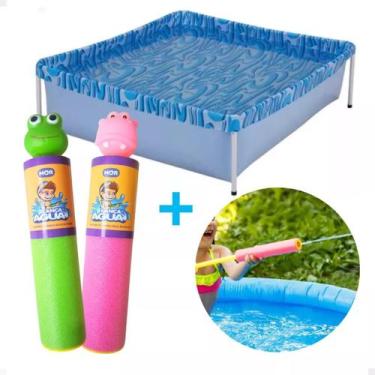 Imagem de Piscina Infantil 400 Litros Mor + 2 Lança Agua Bichinhos, Verde rosa