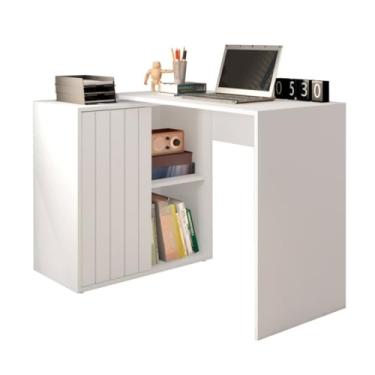 Imagem de Mesa para Home Office | Escrivaninha Moderna com Design Tecnológico (Branco)