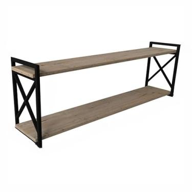 Imagem de Prateleira Industrial Suspensa 20x60, Organizadora Livros Decorações em Salas, Cozinhas, Lavanderia(Prateleira 20x115cm)